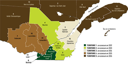 Carte des régions